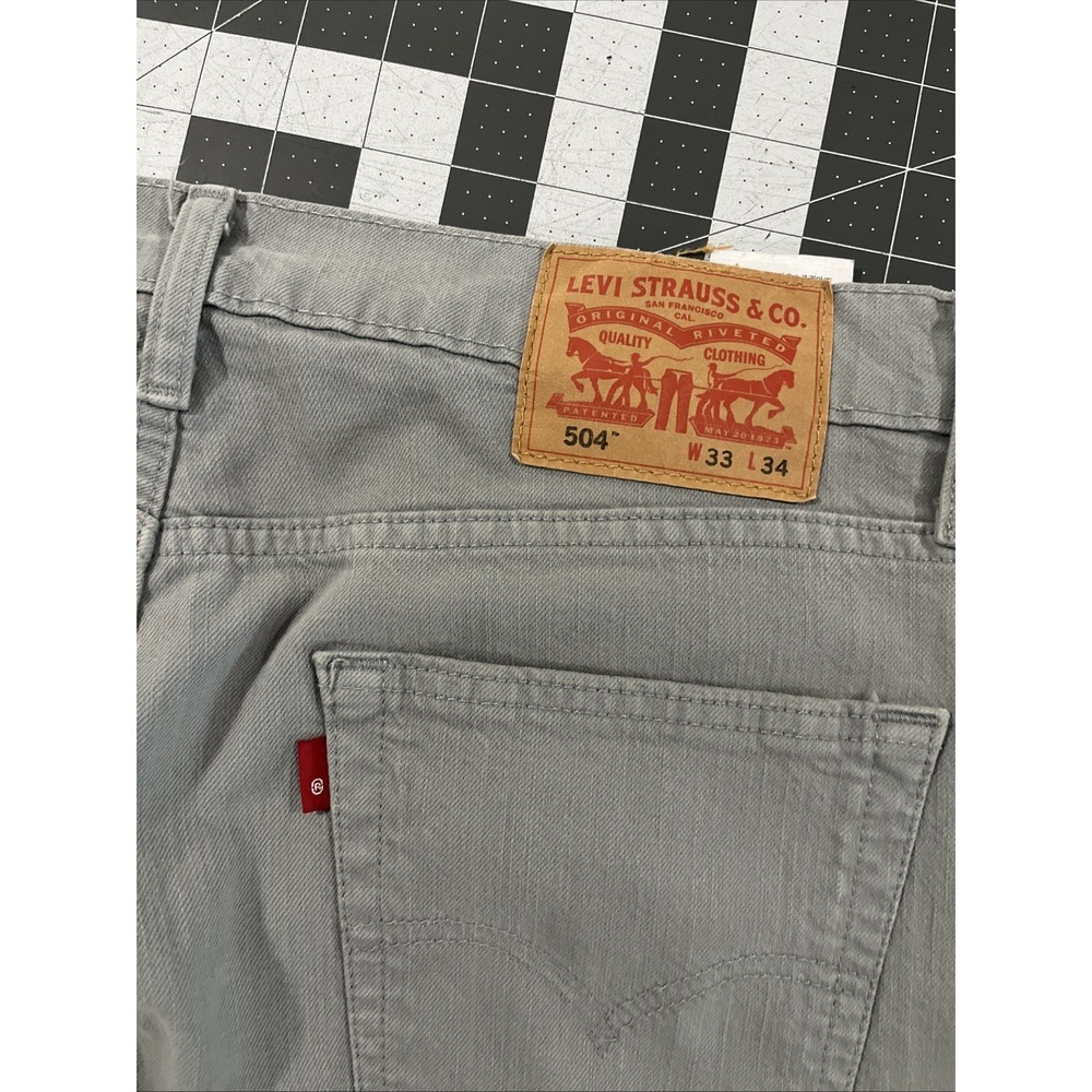 Levi's‎ 504 Regular Straight Jeans Mens 33x34 Slate 99/1 Stretch Blank Red Tab